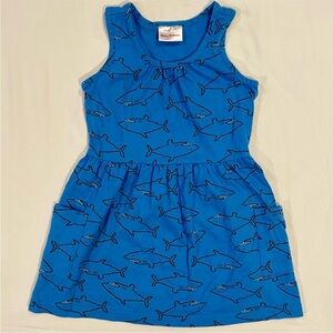 Hanna Andersson So Breezy Sundress Girls 5 110 cm Sharks Discovery Sky Blue